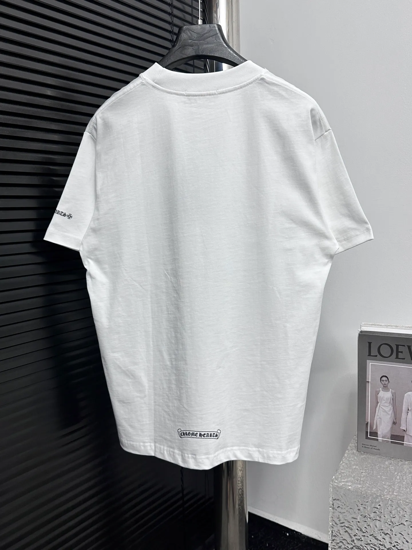 🅿️170 [Chrome heart*] Chrome heart ch 25ss early spring new style Sanskrit pocket short sleeves ·280g 100% cotton double yarn jersey fabric ·Special thickened 32 pieces of double-strand 1x1 thread in the same cylinder custom dyeing ·Double-needle stitching and cross-stitching technology ·Original main mark washed tag Color: black white Size: XS-L